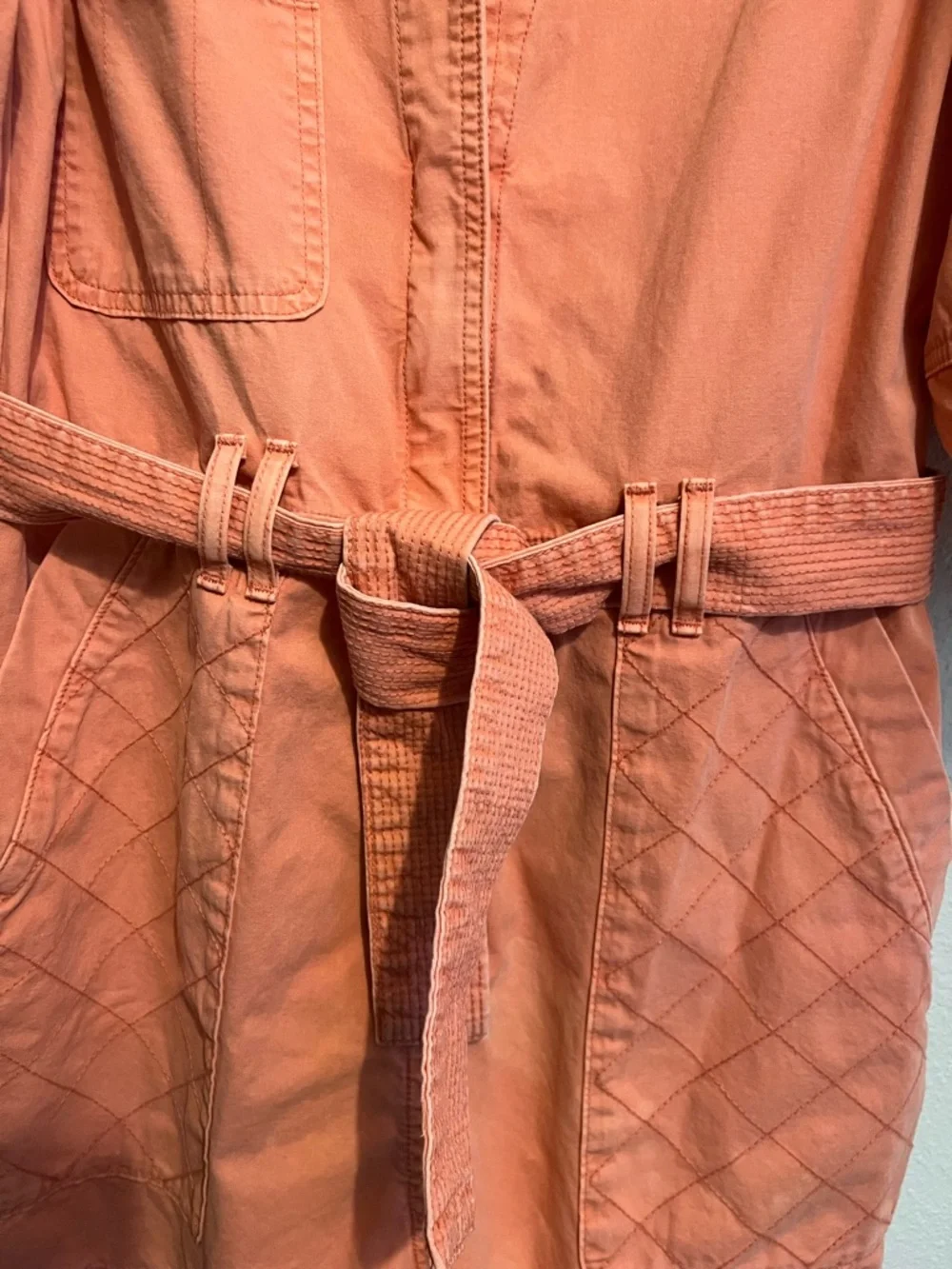 #925 NWT Free People x Driftwood acid washed flight suit puff sleeve romper M